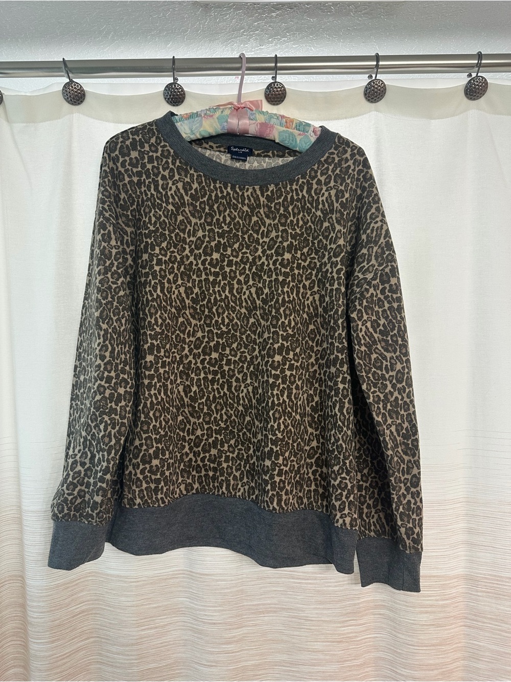 Splendid Leopard-Print Crewneck Sweater Size L